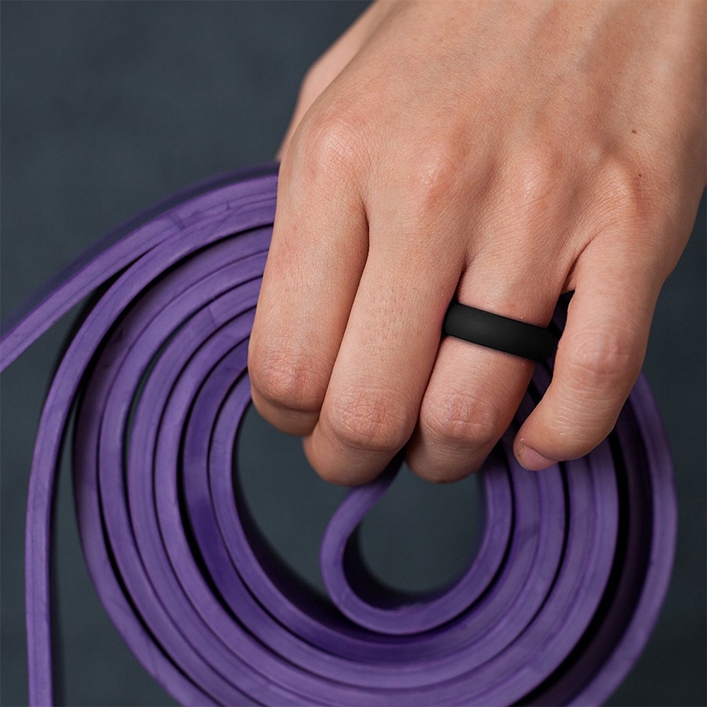 7 Pack Men Durable Silicone Wedding Band Rings Set - Picture 4 of 8